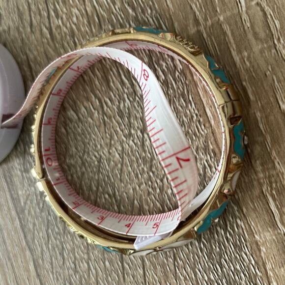 Womens/Teen Enamal Clamper Bracelet/Bangle Blue/white/Gold Boho Feminine - Picture 6 of 6